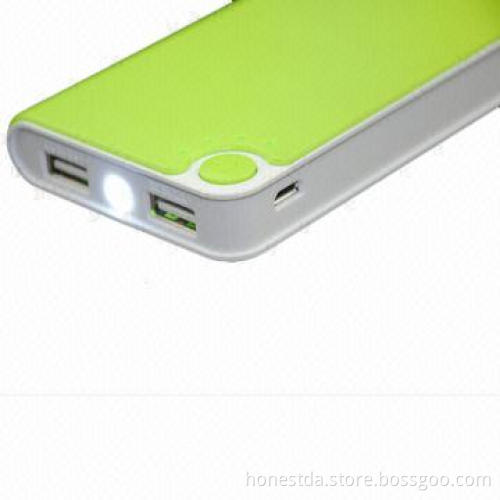 High-capacity Dual-USB 4,000mA Mini Power Bank, Sized 110 x 66 x 18mm